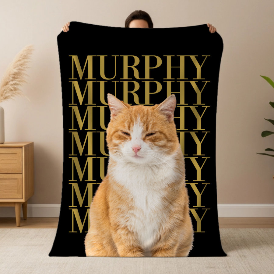 Custom Pet Photo Blanket | Personalized Dog Portrait Blanket | Pet Memorial & Loss Gift