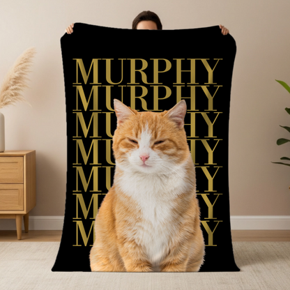 Custom Pet Photo Blanket | Personalized Dog Portrait Blanket | Pet Memorial & Loss Gift