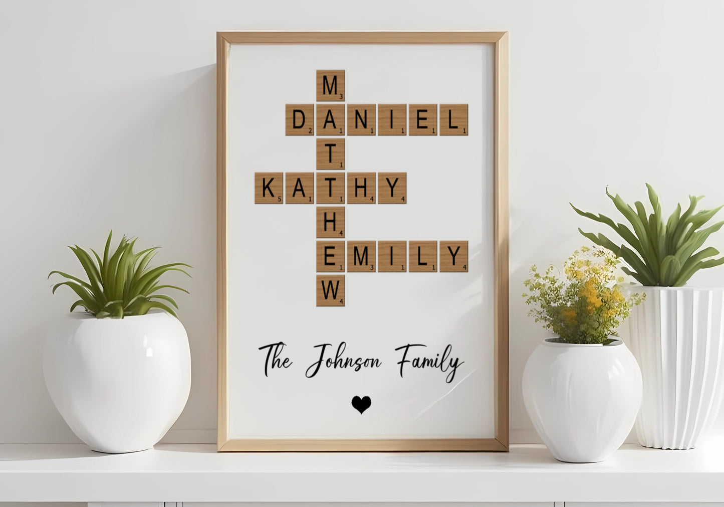 Family Crossword Art - Custom Family Name Personalized Poster/Canvas Print