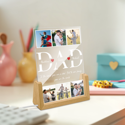Best Dad Ever - Custom Photo DAD LED Night Light - Personalized Father's Day Gift for Dad, Papa, Grandpa, Daddy, Dada