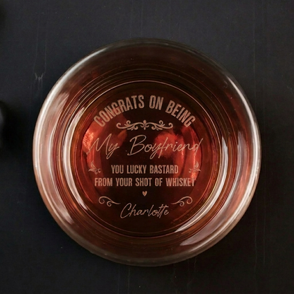 Congrats On Being My Husband - Personalized Engraved Whiskey Glass - Gift For Him, Husband on Anniversary, Valentine's Day
