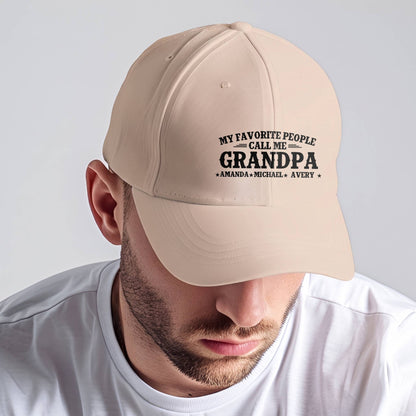 Personalized My Favorite People Call Me Hat | Custom Garment Washed Baseball Cap