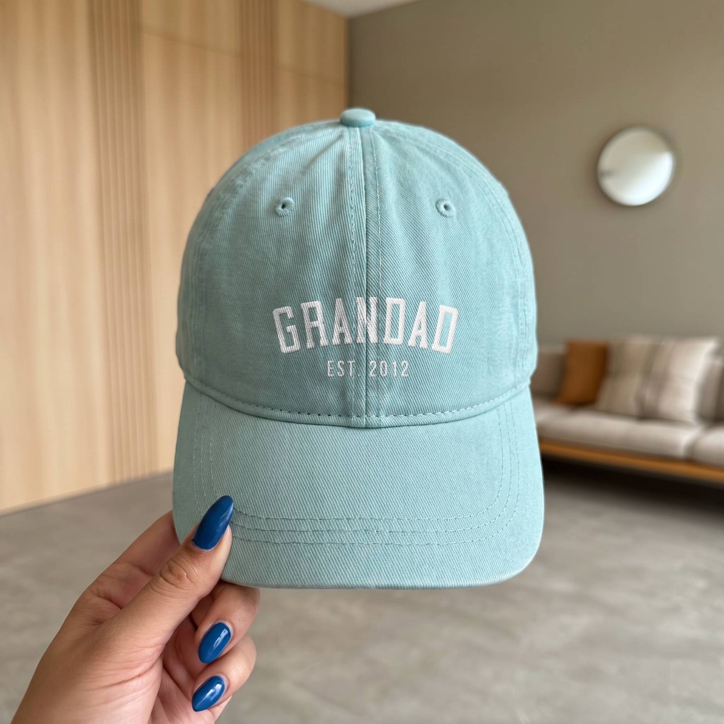 Personalized Vintage Embroidered Coastal Washed Cap | Custom Name & Est. Date Dad Hat