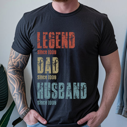 Legend, Husband, Dad And Papa Since - Family Personalized Unisex T-shirt, Hoodie, Sweatshirt - Custom Father's Day, Birthday Gift For Dad, Grandpa