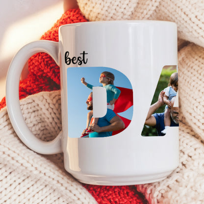 Custom Photo Best Dad Ever - Personalized Custom Mug - Father's Day Gift For Dad, Daddy, Papa