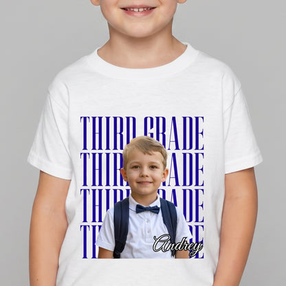 Custom Photo Kid Portrait Kindergarten - Custom Kid Shirt for Back To School | Personalized Gift for Student, Son, Daughter | Kindergarten, Pre-K, Preschool