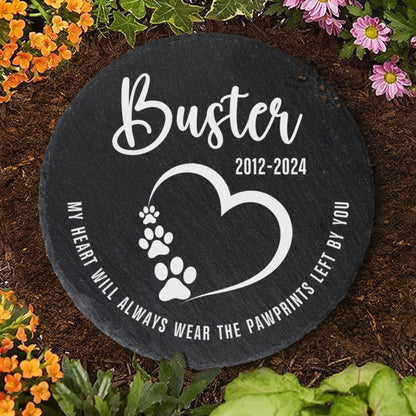 Personalized Round Pet Memorial Stone | Custom Photo Dog & Cat Remembrance Gift