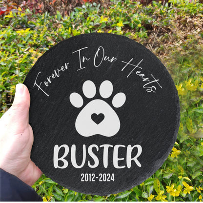 Personalized Round Pet Memorial Stone | Custom Photo Dog & Cat Remembrance Gift