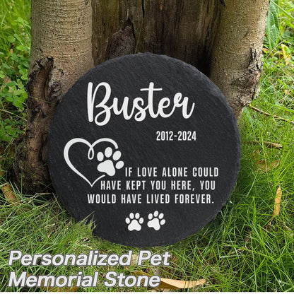 Personalized Round Pet Memorial Stone | Custom Photo Dog & Cat Remembrance Gift