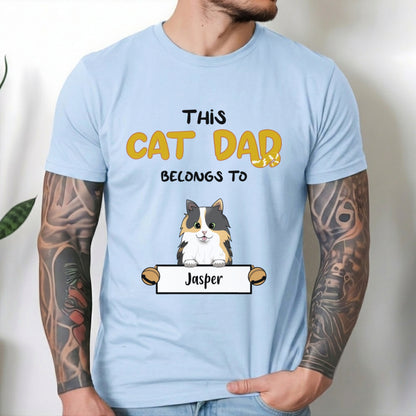 This Cat Dad belongs to - Personalized Unisex T-shirt, Hoodie, Sweatshirt - Custom Father's Day, Birthday Gift For Cat Owner & Lovers
