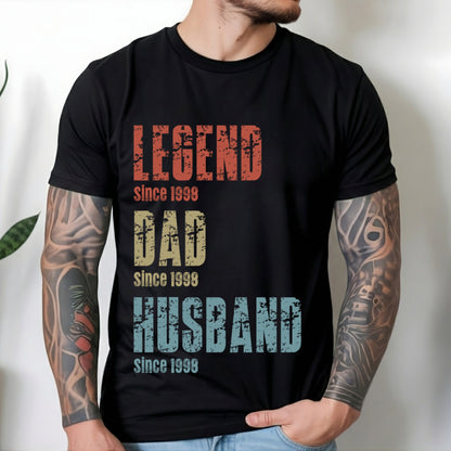 Legend, Husband, Dad And Papa Since - Family Personalized Unisex T-shirt, Hoodie, Sweatshirt - Custom Father's Day, Birthday Gift For Dad, Grandpa