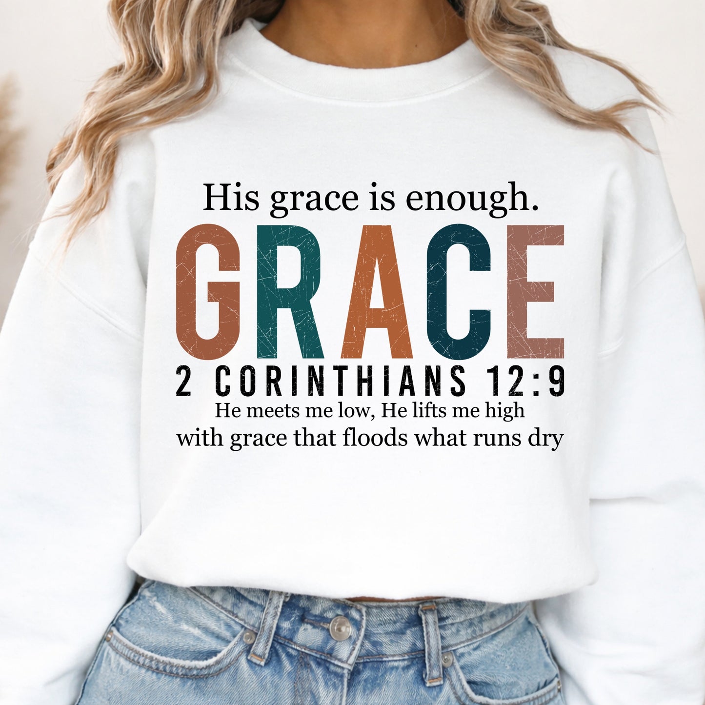 Bible Verse Statement Sweatshirt | Christian Faith Inspirational Graphic Pullover