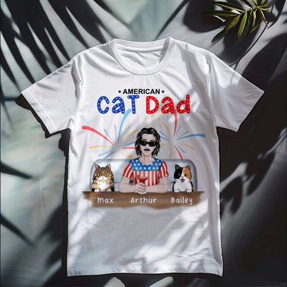 American Cat Dad Shirt - Independence Day Tees 4th of July